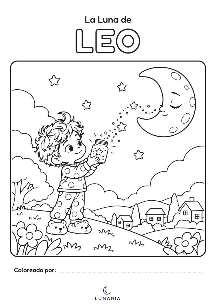Lámina para colorear con el nombre del niño.